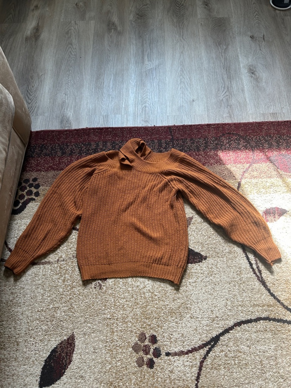Kids Cozy Rib-Knit Sweater - Rust - Picture 3 of 3
